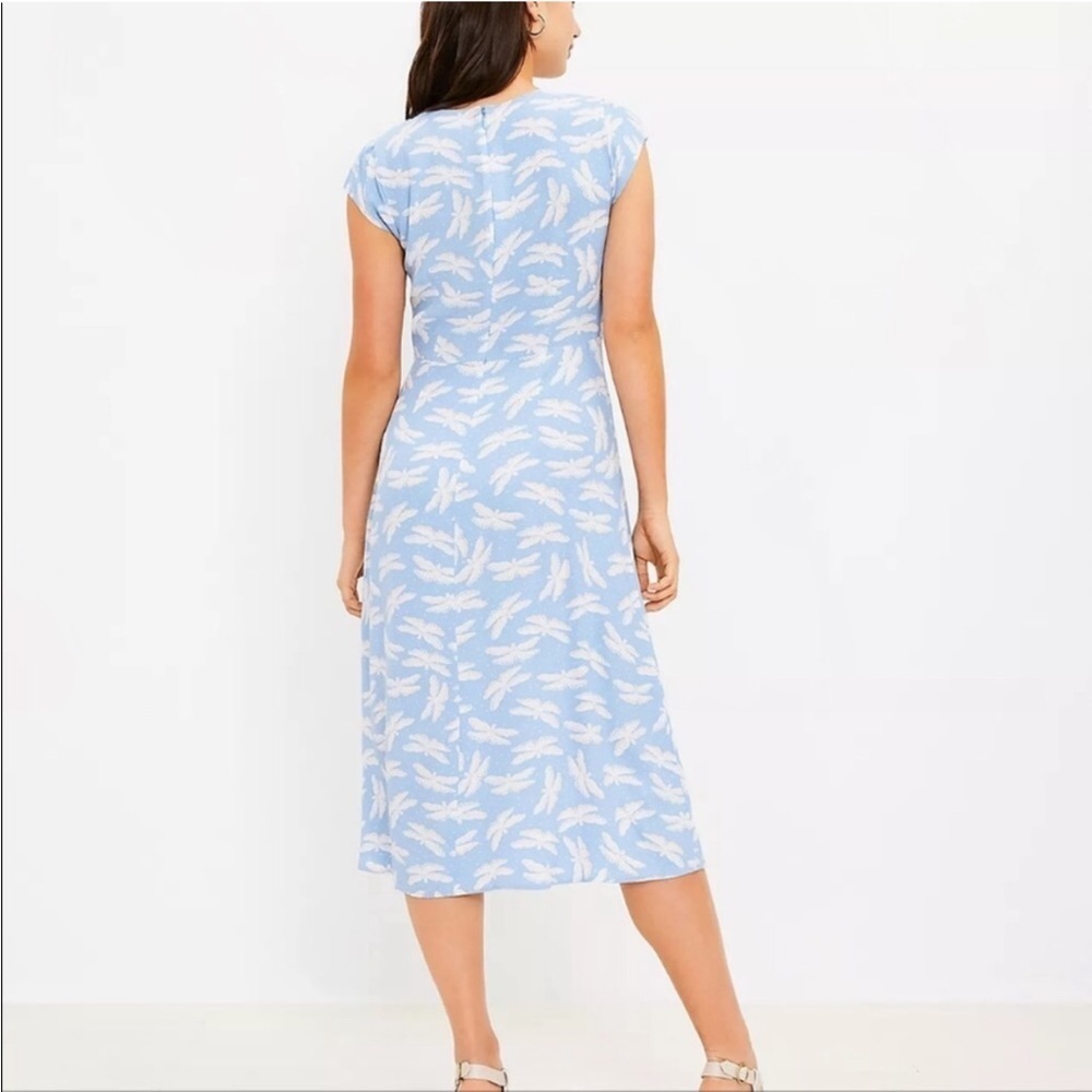 Loft Butterfly Flutter Sleeve Midi Dress - Picture 2 of 4